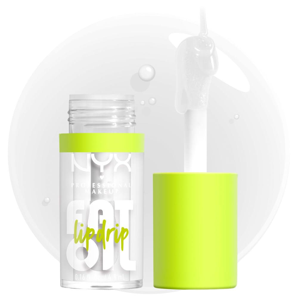 NYX PROFESSIONAL MAKEUP Fat Oil Lip Drip, Moisturizing Lip Oil Gloss, Vegan Tinted Formula, Up to 12 HR Hydration - Missed Call (Sheer Pink)